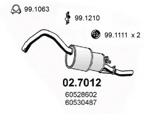 Глушитель выхлопных газов конечный ASSO 02.7012