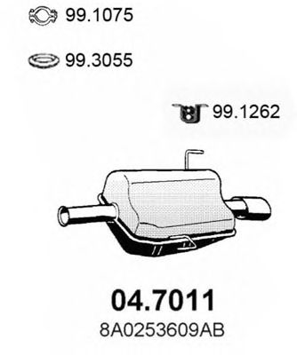 Глушитель выхлопных газов конечный ASSO 04.7011