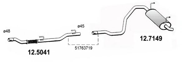 Труба выхлопного газа ASSO 12.5041