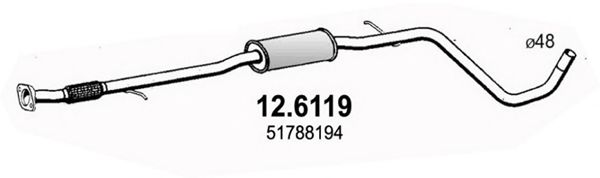 Средний глушитель выхлопных газов ASSO 12.6119