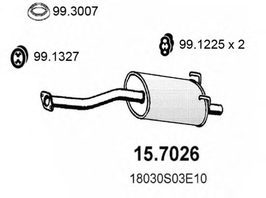 Глушитель выхлопных газов конечный ASSO 15.7026