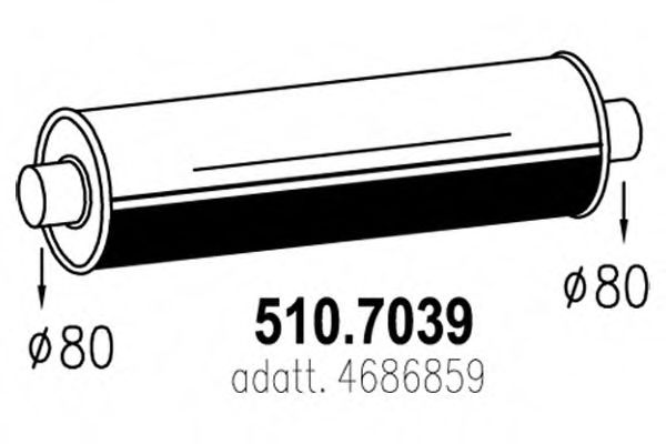 Средний / конечный глушитель ОГ ASSO 510.7039