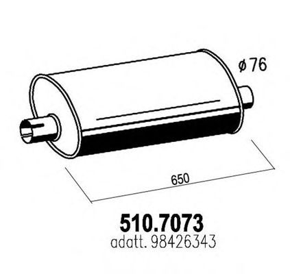 Средний / конечный глушитель ОГ ASSO 510.7073