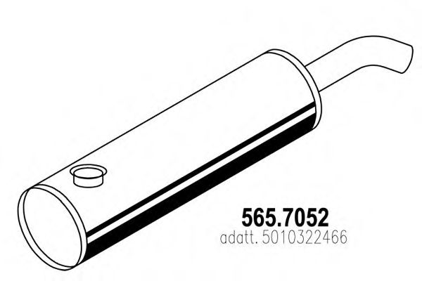Средний / конечный глушитель ОГ ASSO 565.7052