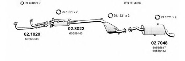 Система выпуска ОГ ASSO ART0004