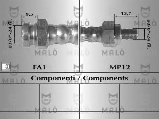 Тормозной шланг MALÒ 8096