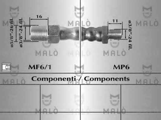 Тормозной шланг MALÒ 8245