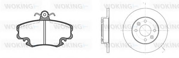 Комплект тормозов, дисковый тормозной механизм WOKING 80413.04