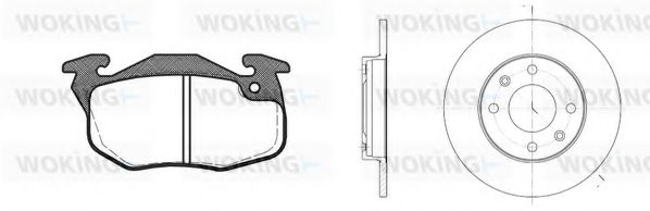 Комплект тормозов, дисковый тормозной механизм WOKING 80923.06
