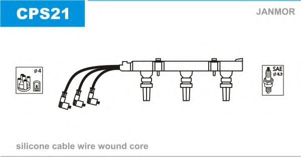 Комплект проводов зажигания JANMOR CPS21