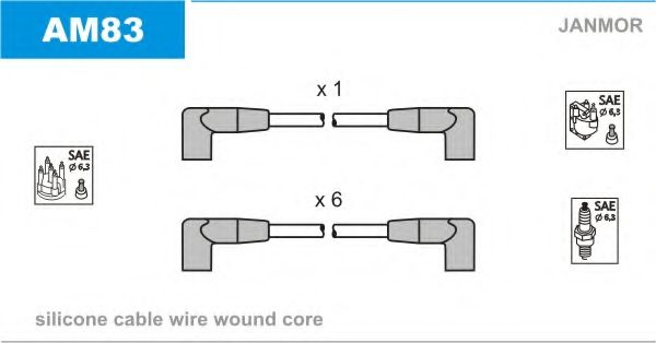 Комплект проводов зажигания JANMOR AM83