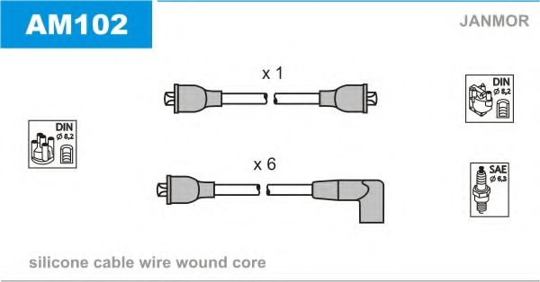 Комплект проводов зажигания JANMOR AM102