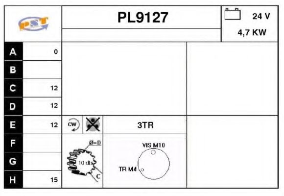 Стартер SNRA PL9127