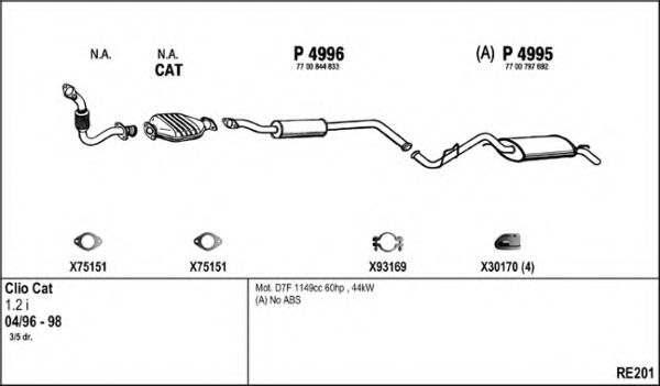 Система выпуска ОГ FENNO RE201