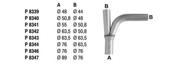 Труба выхлопного газа, универсальная FENNO 8342