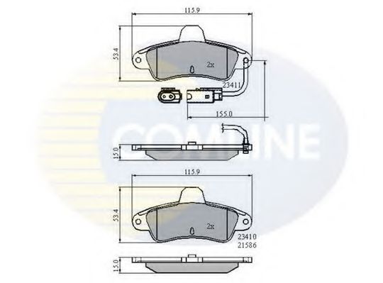 Комплект тормозных колодок, дисковый тормоз COMLINE CBP2470