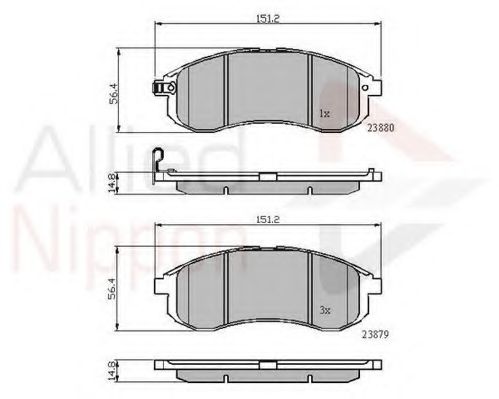 Комплект тормозных колодок, дисковый тормоз COMLINE ADB31749