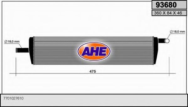 Теплообменник, отопление салона AHE 93680