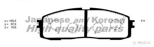 Комплект тормозных колодок, дисковый тормоз ASHUKI 1083-6002