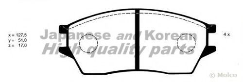 Комплект тормозных колодок, дисковый тормоз ASHUKI H027-10
