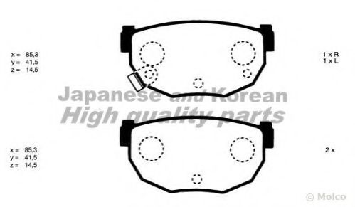 Комплект тормозных колодок, дисковый тормоз ASHUKI N011-73