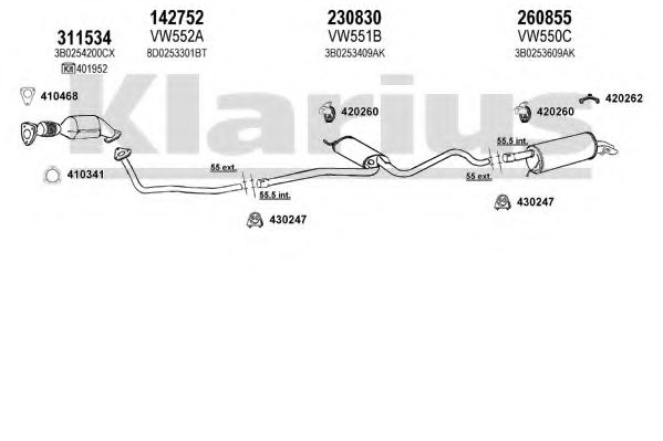 Система выпуска ОГ KLARIUS 931280E