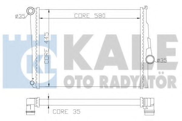 Радиатор, охлаждение двигателя KALE OTO RADYATÖR 354400