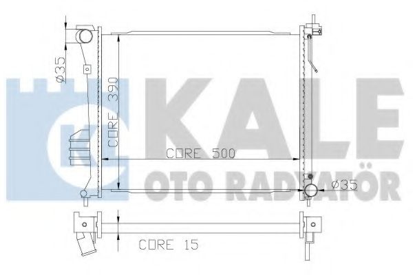 Радиатор, охлаждение двигателя KALE OTO RADYATÖR 358500