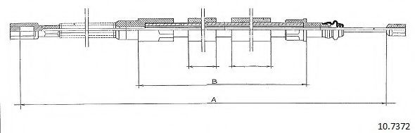 Трос, стояночная тормозная система CABOR 10.7372