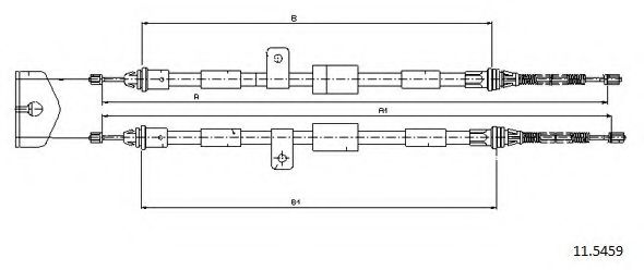 Трос, стояночная тормозная система CABOR 11.5459