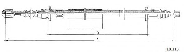 Трос, управление сцеплением CABOR 18113