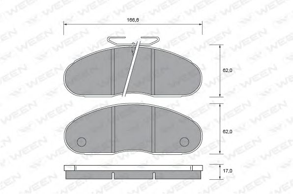 Комплект тормозных колодок, дисковый тормоз WEEN 1512729