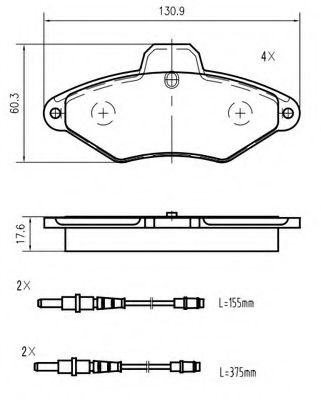 Комплект тормозных колодок, дисковый тормоз VEMA K826601