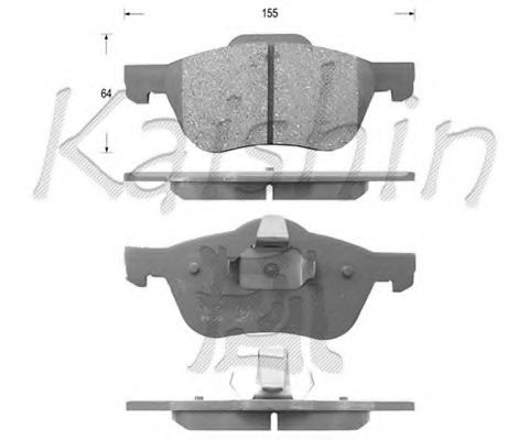 Комплект тормозных колодок, дисковый тормоз KAISHIN D1256