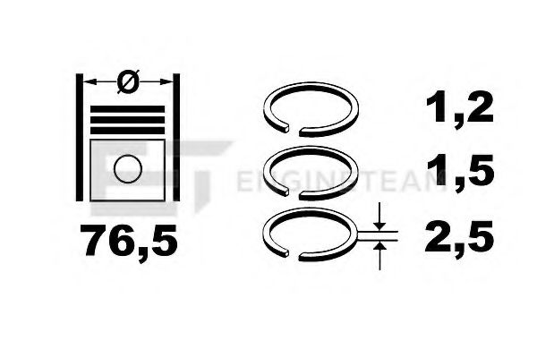 Комплект поршневых колец ET ENGINETEAM R1006100