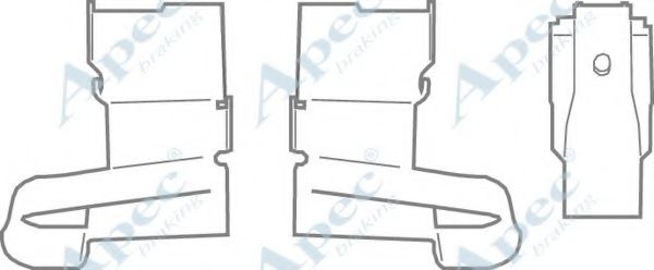 Комплектующие, тормозные колодки APEC braking KIT1113