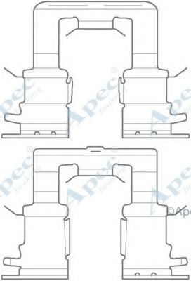 Комплектующие, тормозные колодки APEC braking KIT1149