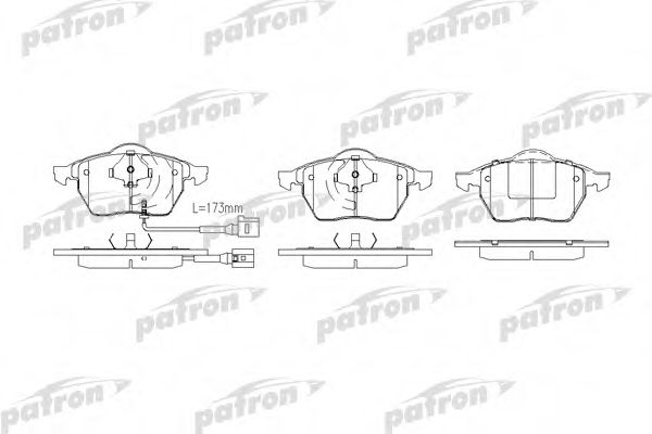 Комплект тормозных колодок, дисковый тормоз PATRON PBP1463