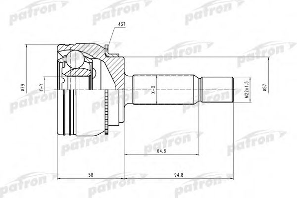 Шарнирный комплект, приводной вал PATRON PCV2112