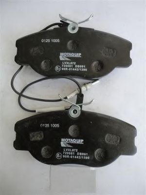 Комплект тормозных колодок, дисковый тормоз MOTAQUIP LVXL872