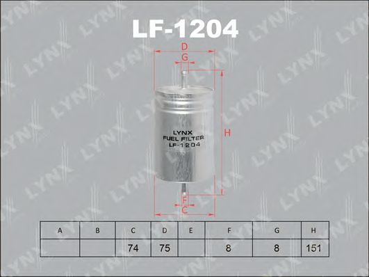 Топливный фильтр LYNXauto LF-1204
