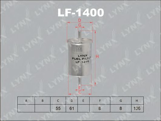 Топливный фильтр LYNXauto LF-1400