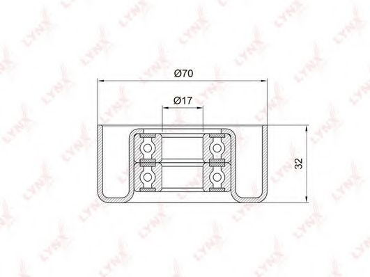 Натяжной ролик, поликлиновой  ремень LYNXauto PB-5029