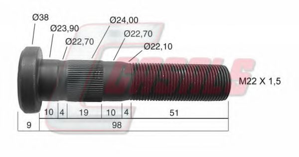Болт крепления колеса CASALS 21101