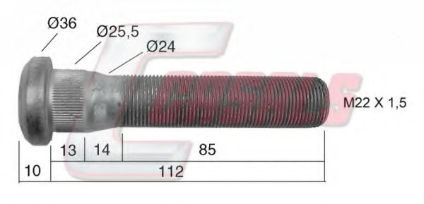 Болт крепления колеса CASALS 21515
