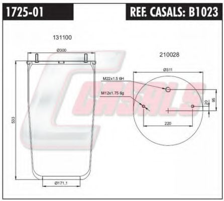 Кожух пневматической рессоры CASALS B1023