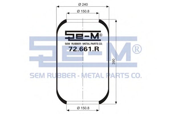 Кожух пневматической рессоры SEM LASTIK 72.661.R