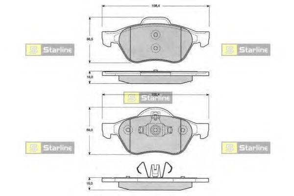 Комплект тормозных колодок, дисковый тормоз STARLINE BD S204