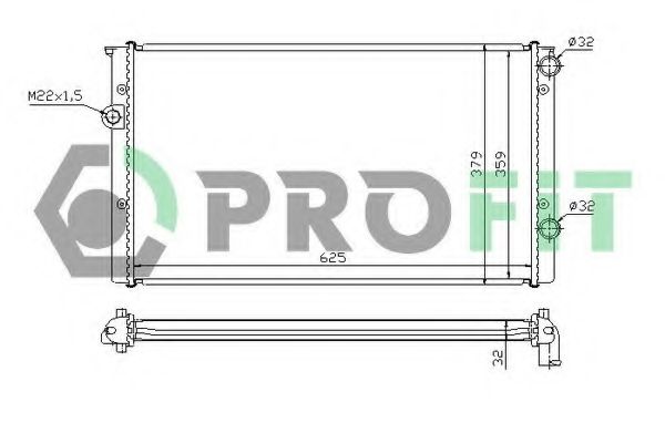 Радиатор, охлаждение двигателя PROFIT PR 9522A3
