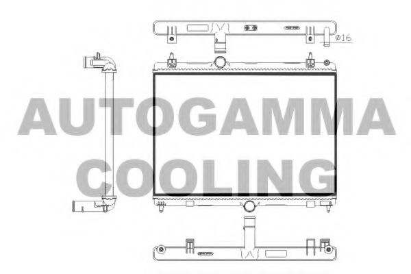 Радиатор, охлаждение двигателя AUTOGAMMA 105770